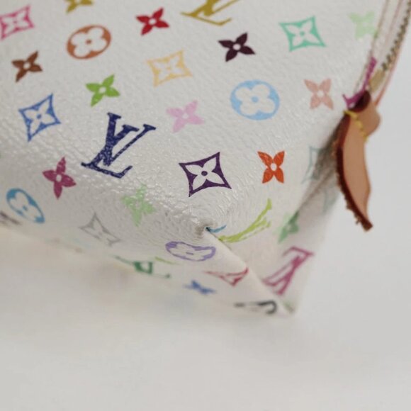 LOUIS VUITTON Monogram Multicolor Pochette Cosmetic White M47354 Auth 125292AV - Picture 7 of 16